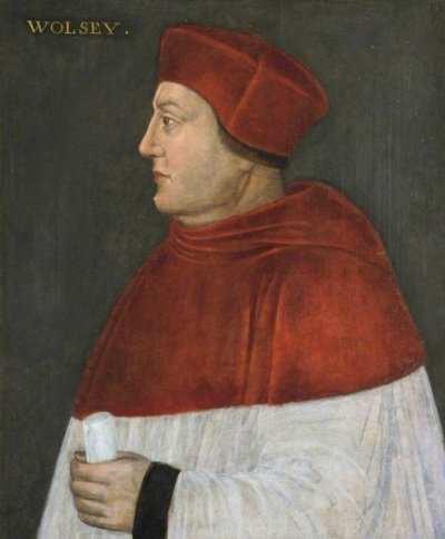 Cardinal Thomas Wolsey (1475-1530), a prominent statesman and diplomat who became chancellor of England under King Henry VIII, only to his power when he failed to secure an annulment for Henry's marriage to Catherine of Aragon. 