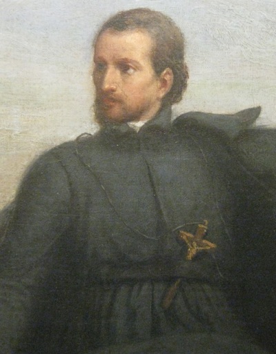 A nineteenth century painting of Father Jacques Marquette (1637-1675), a Jesuit missionary who explored much of the Great Lakes region and built the first temporary European settlement in what is now the city of Chicago, Illinois.