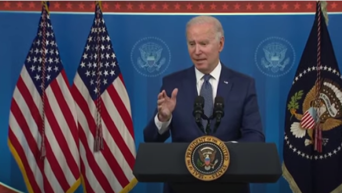 President Joe Biden answers a question about the oral arguments for the Supreme Court case Dobbs v. Jackson Women’s Health during a press conference, Dec. 1, 2021.