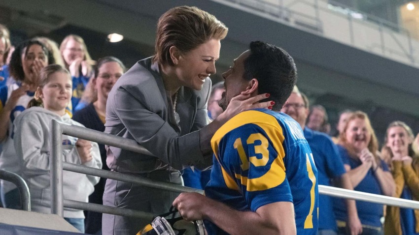 Anna Paquin and Zachary Levi in "American Underdog."