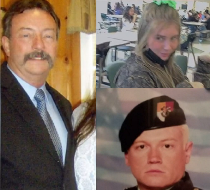 Fatal shooting victims from left (clockwise): Pastor Kenneth Cook, 58; 16-year-old Teagan Welch; and Christopher Ray Welch, 48.
