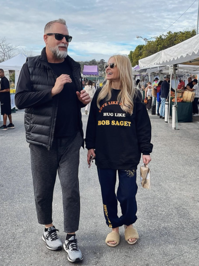 Candace Cameron Bure and David Coulier take a walk following Bob Saget's memorial in January 2022.