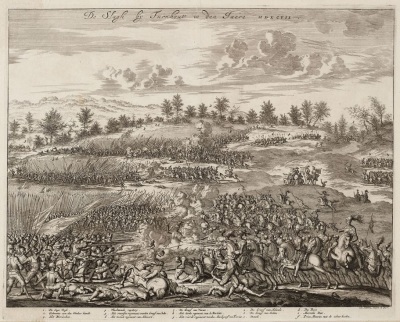 A 17th-century illustration of the 1597 battle of Turnhout