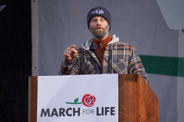 Kirk Cameron speaks at the 2022 March for Life in Washington, D.C., on Jan. 21, 2022. 