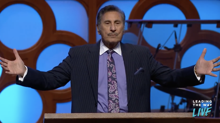 Pastor Michael Youssef of the Church of the Apostles in Atlanta, Georigia, preaches a sermon series titled 'The Visible Hand of the Invisible God,' on Jan. 23 2022. 