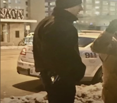 Louisville, Kentucky police officer Matthew Schrenger filmed praying outside of a local abortion clinic as part of the “40 Days for Life” campaign in 2021. 
