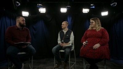 From left to right: Jon Edlin, director of marketing and engagement at The United Methodist Church of the Resurrection; Justin Schoolcraft, pastor of the young adult program at Resurrection; and Ashley Morgan Kirk, pastor of online care and connection at Resurrection Church speak at a virtual training seminar sponsored by ShareChurch titled 'Engaging Your Church Online,' Jan. 27, 2022. 