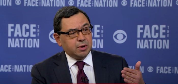 Miguel Estrada, unsuccessfully nominated by President George W. Bush to serve on the U.S. Court of Appeals for the District of Columbia Circuit, appears on CBS' 'Face the Nation,' March 20, 2016.