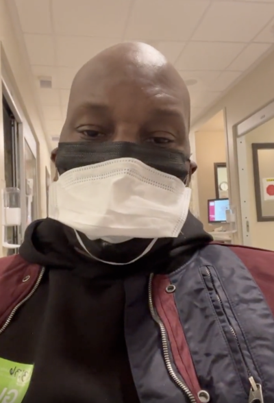 Tyrese Gibson in the hospital, Feb 5, 2022.