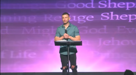 Venue Church Pastor Tavner Smith speaks at Venue Church on Feb. 7, 2022.