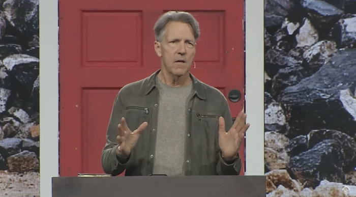 Pastor Skip Heitzig speaks at Calvary Church in Albuquerque, New Mexico, on Feb. 14, 2022.  
