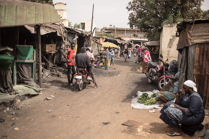 A market is pictured in Bamako on February 1, 2022.