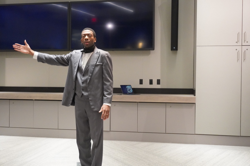 Jeremiah Dew impersonates Frederick Douglass at the Museum of the Bible in Washington, D.C. on Feb. 24, 2022, for Black History Month.