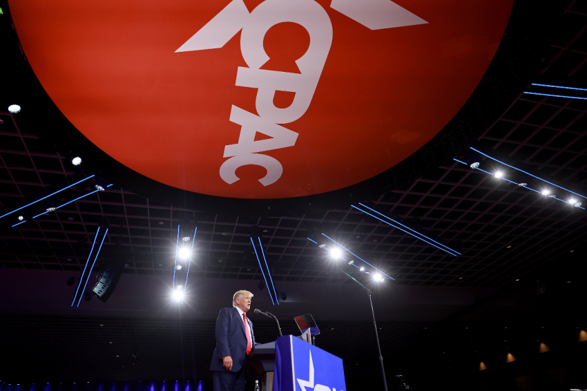 Former U.S. President Donald Trump speaks during the Conservative Political Action Conference (CPAC) at The Rosen Shingle Creek on February 26, 2022 in Orlando, Florida. CPAC, which began in 1974, is an annual political conference attended by conservative activists and elected officials.