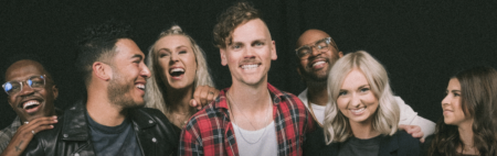 Elevation Worship, Chris Brown standing in the center facing the camera, 2022