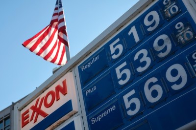 Prices for gas at an Exxon gas station on Capitol Hill are seen March 14, 2022 in Washington, D.C. The cost of gasoline continues to rise across the globe due to the Russian invasion of Ukraine and continued inflation associated with the global pandemic. 