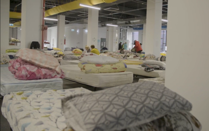 An office complex in Iasi, Romania, has been converted into a shelter for Ukrainian refugees fleeing their war-torn country. 