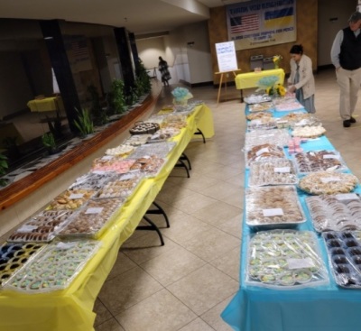 Ukrainian Pentecostal Church of Nicholasville, Kentucky, holds a bake sale event on Saturday, March 19, 2022, to help raise relief funds for Ukraine. 