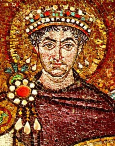 Byzantine Emperor Justinian I (482-565), also called Justinian the Great or Flavius Anicius Justinianus, who is most known for his law system the Justinian Code.