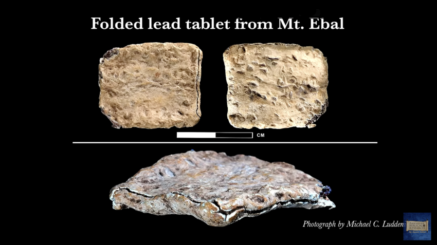 Associates for Biblical Research announce the discovery of a formulaic curse inscription recovered on a small, folded tablet during a presentation at the Lanier Theological Library in Katy, Texas, on March 24, 2022.