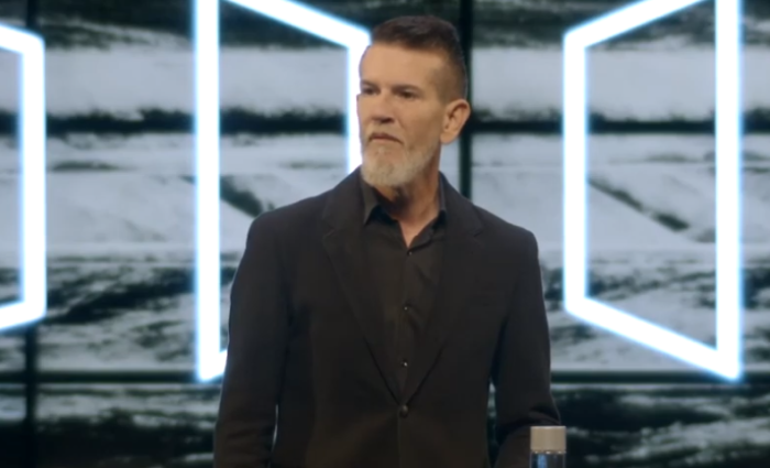 Pastor Terry Crist speaks at Hillsong Phoenix in Arizona on March 27, 2022. 