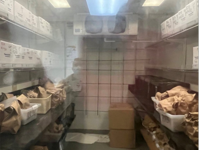 Leaders of pro-life groups, including the Progressive Anti-Abortion Uprising, captured a picture of a freezer filled with aborted fetal tissue at the University of Washington in Seattle, Washington, Mar. 9, 2022.
