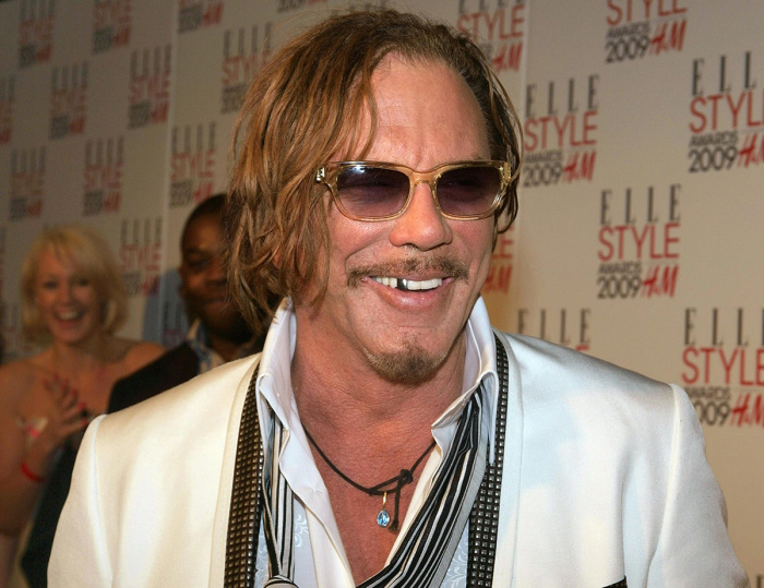 U.S. actor Mickey Rourke arrives at the Elle Style Awards in London on February 9, 2009. 