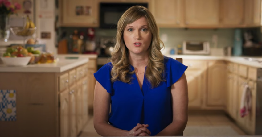 Mother of two Amber Briggle accuses supporters of legislation banning the prescription of puberty blockers and cross-sex hormones for trans-identified children of working to "tear families apart" in a public service announcement released by GLAAD that will soon air on channels owned by the Walt Disney Company, April 3, 2022.