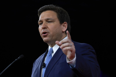 Florida Gov. Ron DeSantis speaks at the Conservative Political Action Conference (CPAC) at The Rosen Shingle Creek on February 24, 2022, in Orlando, Florida.