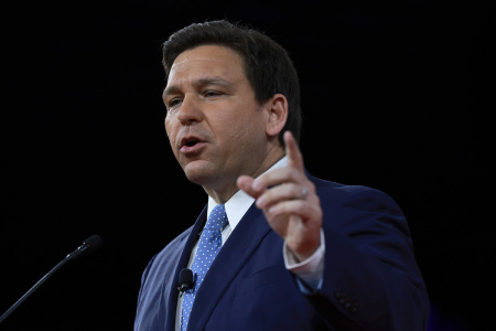 Florida Gov. Ron DeSantis speaks at the Conservative Political Action Conference (CPAC) at The Rosen Shingle Creek on February 24, 2022, in Orlando, Florida.