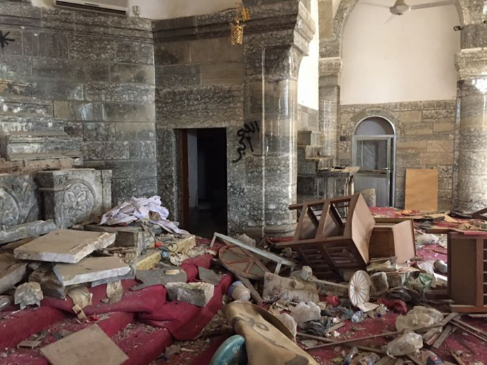 St. Kyriakos' Church Batnaya, in December 2016, not long after the defeat of the Islamic State terrorist group. 