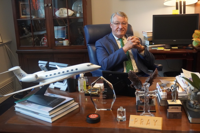 Rep. Rick Allen, R-Ga., sits at his desk in his office on Capitol Hill in Washington, D.C., on April 26, 2022. 