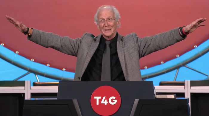 John Piper of Minnesota's Bethlehem Baptist Church took the stage to preach a sermon at the Together For The Gospel 2022 conference (T4G22), a three-day event that took place from April 19 to 21 2022. 