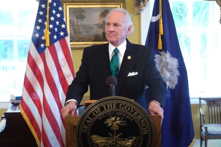 South Carolina Gov. Henry McMaster speaks at an August 2021 event.