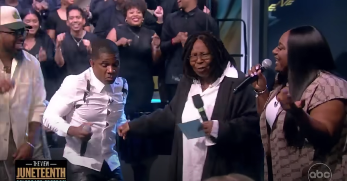 Kirk Franklin and Whoopi Goldberg worship with Maverick City Music on The View, June 20, 2022.