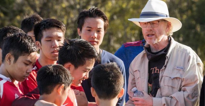 Director Ron Howard on the set of "Thirteen Lives."