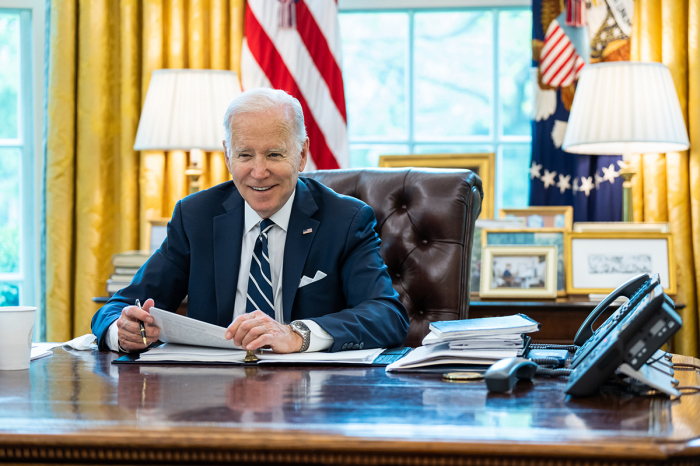 President Joe Biden in the Oval Office in Washington, D.C., on May 5, 2022.