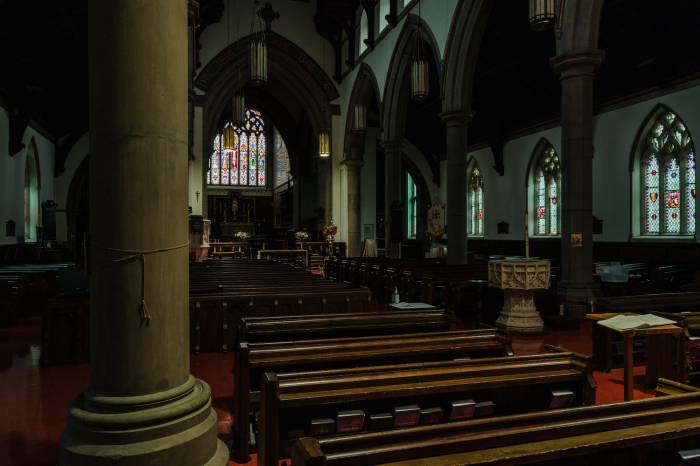 The interior of Christ Church Cathedral in Fredericton, New Brunswick. 