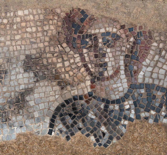 Israelite commander Barak depicted in the Huqoq synagogue mosaic. 