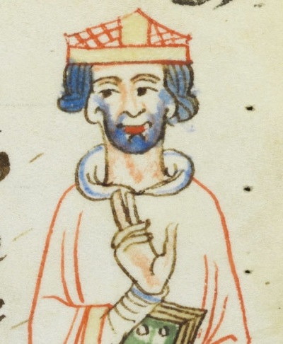 Pope Honorius III (c.1150-1227), as depicted in a 13th century manuscript.