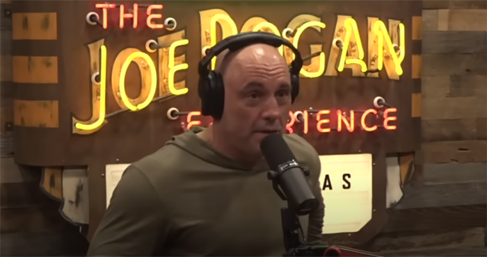 Joe Rogan speaks with 'Triggernometery' podcast hosts and comedians Francis Foster and Konstantin Kisin on July 27, 2022. 