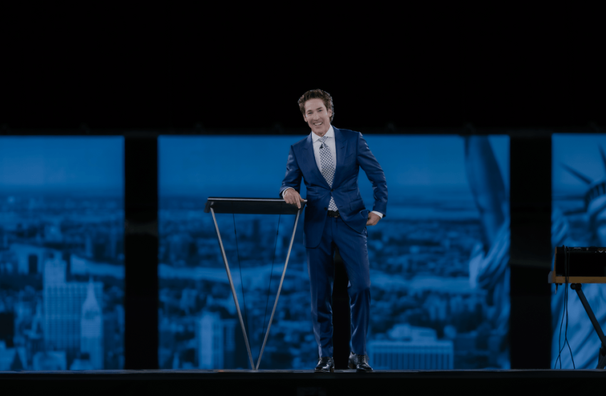 Joel Osteen speaks at the "Come Home to Hope" event at Yankee Stadium in New York City on Saturday, Aug. 6, 2022.