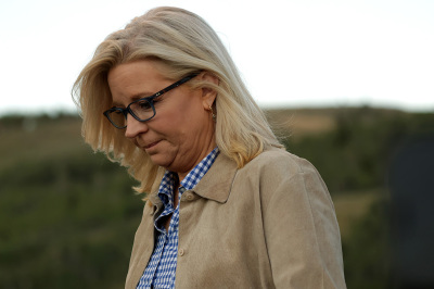 U.S. Rep. Liz Cheney, R-Wyo., arrives at a primary night event on August 16, 2022, in Jackson, Wyoming. Rep. Cheney was defeated in her primary race by Wyoming Republican congressional candidate Harriet Hageman. 