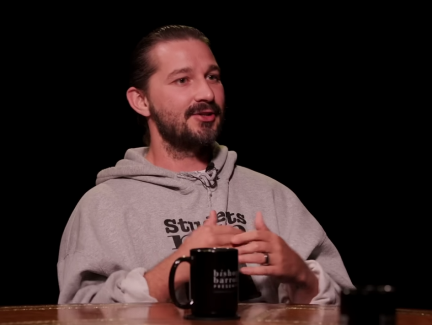 Shia LaBeouf speaks with Bishop Robert Barron about "Padre Pio" and his faith on Aug. 25, 2022. 