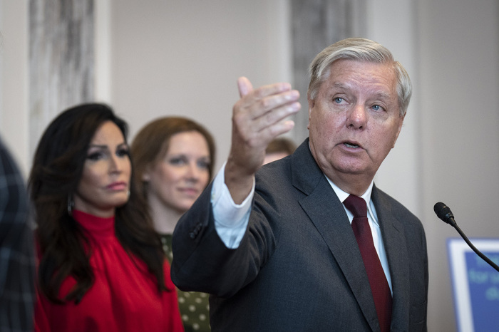 Sen. Lindsey Graham, R-S.C., speaks during a news conference to announce a new bill on abortion restrictions on Capitol Hill on September 13, 2022, in Washington, D.C. Graham's proposal would enact a national ban on abortions after 15 weeks, similar to other nations worldwide. 