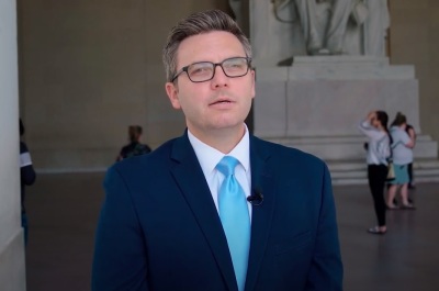 Brent Leatherwood, who in September 2022 was elected president of the Southern Baptist Convention's Ethics & Religious Liberty Commission, speaks in Washington D.C. in June 2022. 