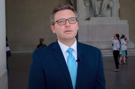 Brent Leatherwood, who in September 2022 was elected president of the Southern Baptist Convention's Ethics & Religious Liberty Commission, speaks in Washington D.C. in June 2022.