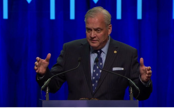 Albert Mohler, president of the Southern Baptist Theological Seminary in Louisville, Kentucky, speaks at the Family Research Council's Pray Vote Stand Summit in Atlanta, Georgia on Sept. 14, 2022. 