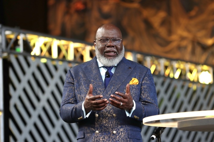 Pastor T.D. Jakes of The Potter's House Church speaks at the Woman, Thou Art Loosed conference in Atlanta, Georgia, in September 2022. 