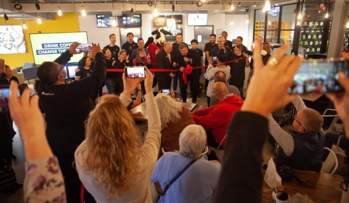 The grand opening of Liquid Church's Clean Water Cafe, a nonprofit cafe located at their Parsippany, New Jersey campus. The ribbon cutting ceremony took place on Monday, Oct. 3, 2022. 